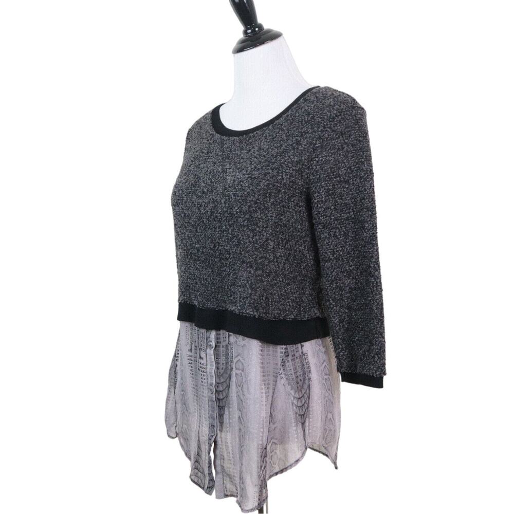 Elie Tahari for Design Nation Size S Boucher Sweater Charcoal Gray